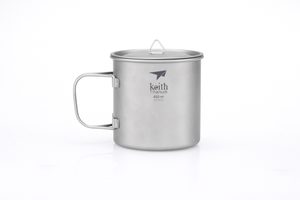 TI3208 SINGLE-WALL TITANIUM MUG WITH FOLDING HANDLE AND LID - ÉQUIPEMENT EN TITANE{% if kategorie.adresa_nazvy[0] != zbozi.kategorie.nazev %} - BUSHCRAFT{% endif %}