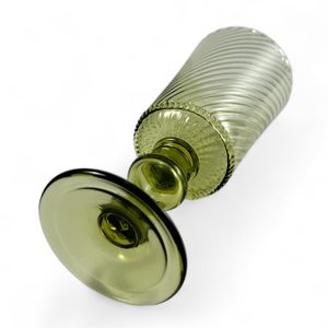 Wine goblet, forest green glass