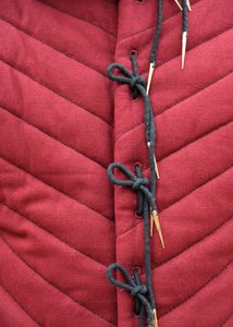 Padded Doublet with Arming Points, wine red - black