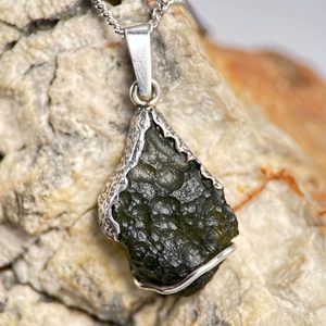 CERES, Moldavite pendant, silver 925/1000
