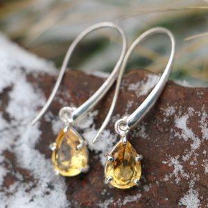 SINOPE earrings, silver, citrine