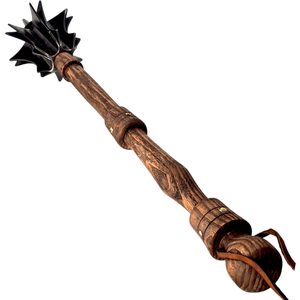 Masse médiévale avec manche en bois, réplique décorative