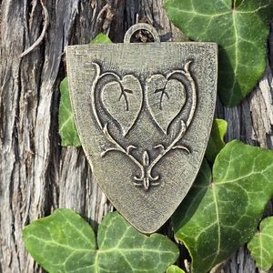 Lords of Talmberk, medieval shield, pendant, old brass
