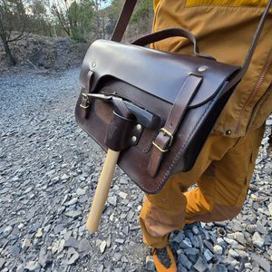 Leather Rock & Fossil Collector Bag for Paleontology