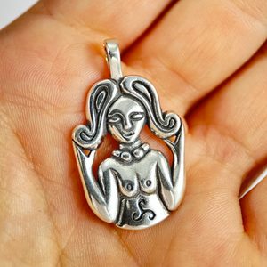 CELTIC GODDESS, silver pendant