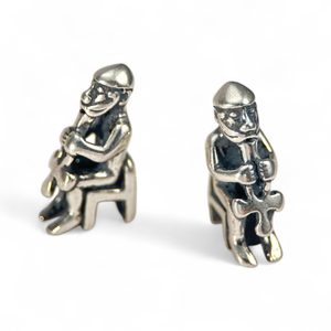 SEATED THOR STATUE - silver pendant, Ag 925