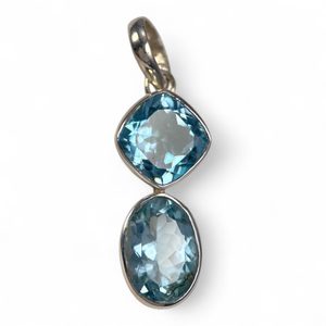 KRYPTONITE, luxury silver pendant, blue topaz, Ag 925/1000