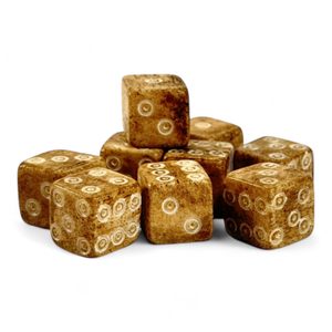 Bone Roman dice - yellow