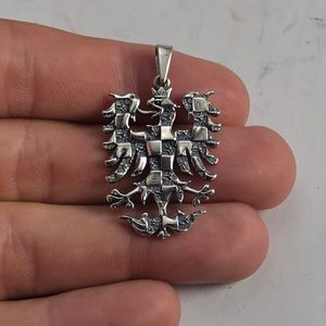 Silver Moravian Eagle Pendant, 925 Silver