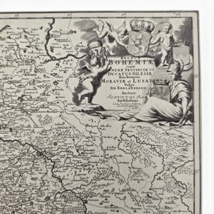 Bohemiae Regnum, historische Karte des Königreichs Böhmen, handgeschöpftes Papier