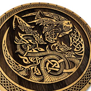 Celtic wolf, wooden wall picture 32cm