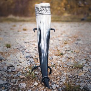 FISHBONE, CARVED SLAVIC DRINKING HORN