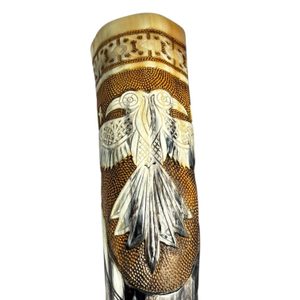 HUGINN and MUNINN, decorated Viking horn