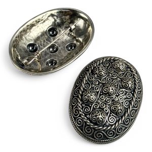 VIKING TURTLE BROOCH, Hedeby, Silver - pair