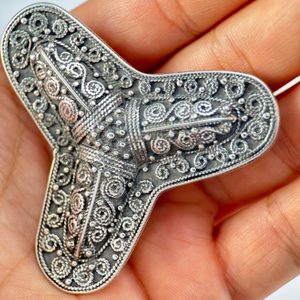 Viking Trefoil Brooch, sterling silver, 29 g