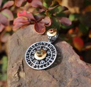 VEGVISIR, runes, pendant, silver, Aquamarine