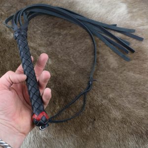Leather Quirts, black and red