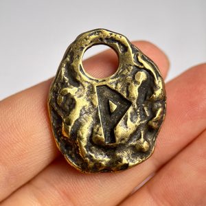 WUNJO - rune, amulet, antique brass