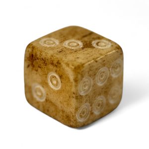 Bone Roman dice - yellow