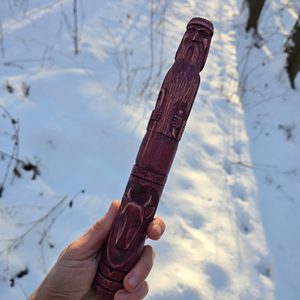 VELES, Slavic God of the Forest, carved statue