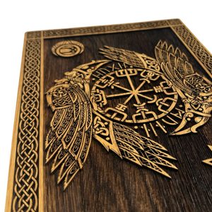 HUGINN and MUNINN - wooden wall picture 21x30cm