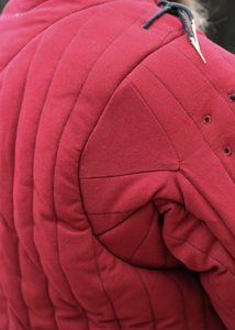 Padded Doublet with Arming Points, wine red - black