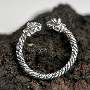 Chat Celtique, bague en argent