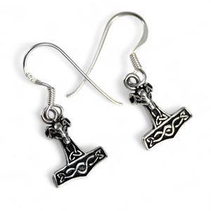 THOR's HAMMER, silver Earrings