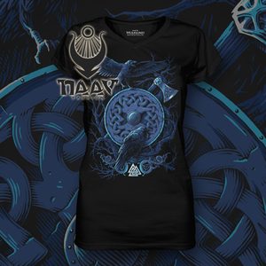 Huginn and Muninn, Viking Ravens Ladies' T-Shirt