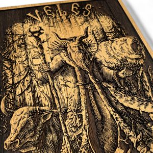 VELES wall decoration, wood 32x46cm