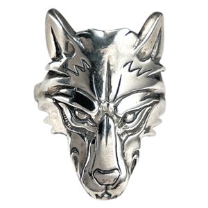 WOLF HEAD, wolf, silver 925 ring