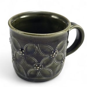 TASSE À EXPRESSO VERTE PLUS GRANDE AVEC SOUCOUPE