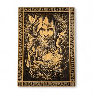 Odin, wall decoration, wood 32x46cm