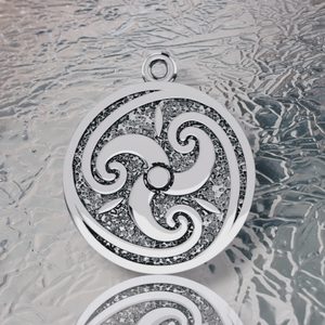 TRISKEL CELTIQUE, spirale, pendentif argent, argent 925