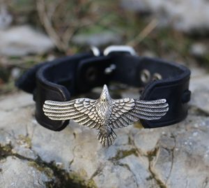 CORVUS, crow, leather bracelet