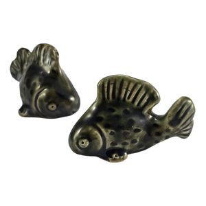 CARP, ceramic fish, green