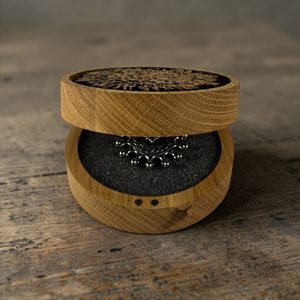 Boîte en chêne MOLDAVITE pour collectionneurs de pierres, moldavite et bracelets