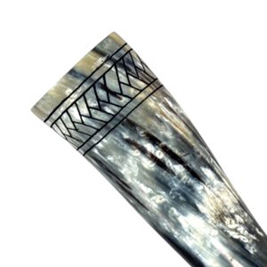 FISHBONE, CARVED SLAVIC DRINKING HORN