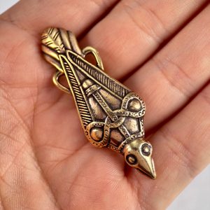 VIKING RAVEN BROOCH, Oland, Sweden, bronze brooch