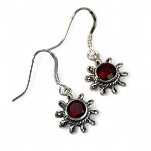 VALENTINA, silver earrings, garnet, Ag 925/1000