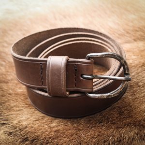 LEATHER BELT WITH FORGED BUCKLE, Perunika system