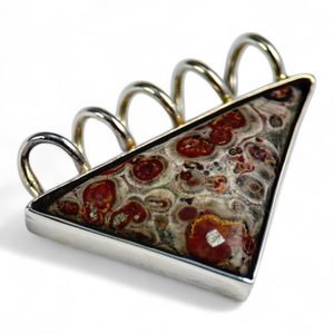 LEOPARD, jasper, silver pendant, Ag 925/1000