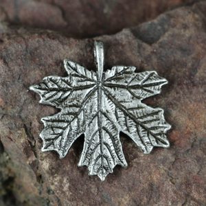 Maple Leaf, zinc pendant, antique silver