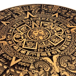 Aztec calendar, wooden wall picture 32cm