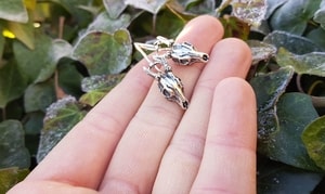 DEER - skull, earrings silver