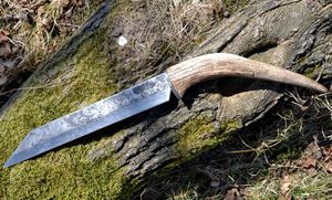 SCRAMASAX, HAND FORGED LONG KNIFE, ANTLER, SHARP REPLICA - KNIVES{% if kategorie.adresa_nazvy[0] != zbozi.kategorie.nazev %} - WEAPONS - SWORDS, AXES, KNIVES{% endif %}