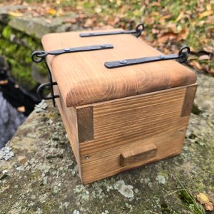 Historical medieval chest, wooden