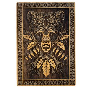 Ours - tableau mural en bois 21x30cm