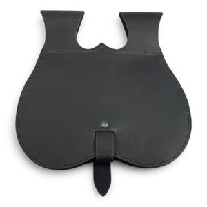 Sacoche médiévale en cuir, Fleur de Lis, noir