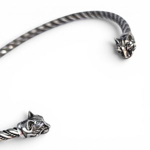 CAT, celtic art, torques, sterling silver